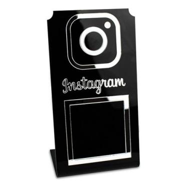 Imagem de Placa Instagram Qr Code Display Acrílico Loja Balcão Preto - NoBrand, 