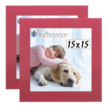 Imagem de Kit 2 Porta Retrado Molduras 15x15 Rosa - Santamaria Molduras