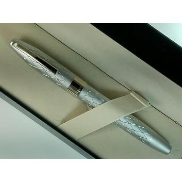 Imagem de Sheaffer Feito nos EUA corte de diamante Legacy 2 Heritage com padrão de prata do imperador jateado e caneta esferográfica com acabamento em paládio