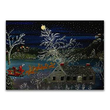 Imagem de Pinturas a óleo Grandma Moses Anna Mary Robertson. Reprodução impressa em tela. Arte famosa (So Long Till Next Year) Pôster e impressões de paisagem. Imagens de arte de parede em tela 30 x 42 cm (12 x