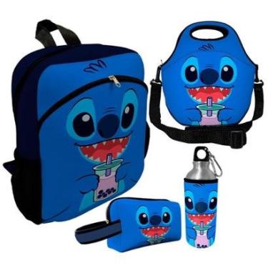Imagem de Kit Escolar Infantil Mochila de Costas + Lancheira Térmica + Necessaire Plus + Squeeze de Alumínio-Unissex