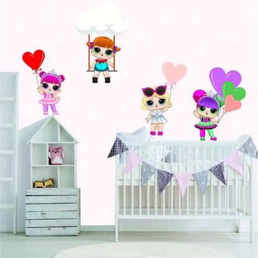 Imagem de Adesivo De Parede Lol Surprise Balões E Poás