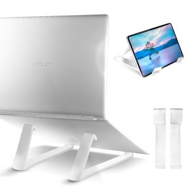 Imagem de Base Suporte Notebook Tablet Ergonomico Apoio Mesa Universal Levantar Suspender (TRANSPARENTE)