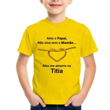 Imagem de Camiseta Infantil Amo o Papai, Não vivo sem a Mamãe mas me amarro na T