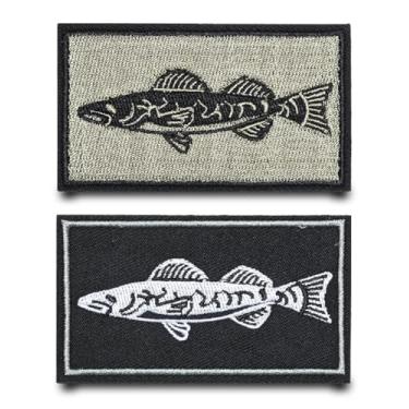 Imagem de 2 peças de patch de gancho e laço preto e cinza com prendedor engraçado tático colorido bordado emblema militar removível para roupas, chapéus, jaqueta, mochilas, colete, jeans, fantasia de placa de