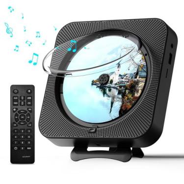 Imagem de Leitor de CD Portátil MICOCIOUS com Bluetooth e Rádio FM - Preto