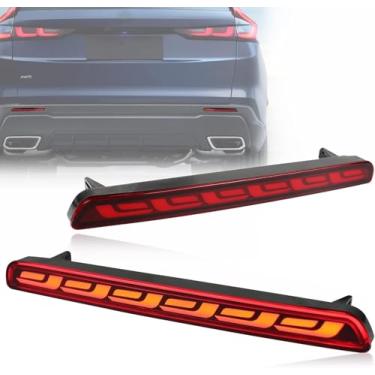 Imagem de GEEGEETOP Conjunto de luz de neblina refletor traseiro de LED com lente vermelha compatível com Honda CRV CR-V 2023 como luz de seta de freio traseiro 3 em 1 (carcaça vermelha)