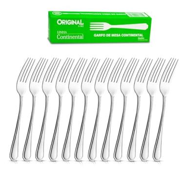 Imagem de Kit 12 Garfo Mesa A�o Inox Grande Bar Restaurante Buffet Talheres pesado luxo