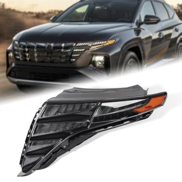 Imagem de Duolctrams Carcaça cromada LED DRL conjunto de farol superior compatível com modelos Hyundai Tucson SE/SEL 2022 2023 lado esquerdo do motorista 92207-CW010 HY2562114