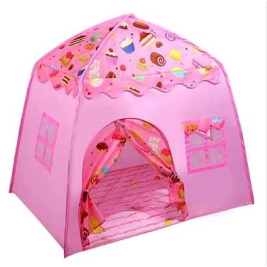 Imagem de Barraca Tenda menina cabana casa menino Dobrável Menor com/sem luz(Rosa Doce)