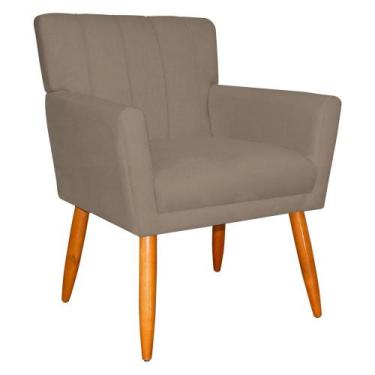 Imagem de Poltrona Decorativa para Sala de Estar Cecília Suede Cappuccino - Mont