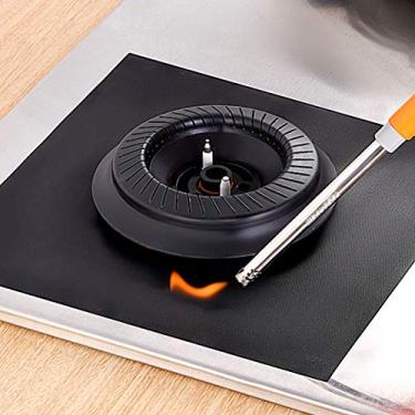 Imagem de Revestimento Antiaderente da Esteira de Limpeza do Fogão a Gás, Remove Facilmente Manchas de óleo 6 Almofadas do Fogão a Gás Dos Pces para a Ferramenta da Cozinha (Preto)