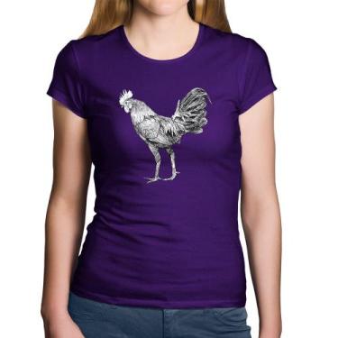 Imagem de Baby Look Algodão Galo Desenho - Foca na Moda, Roxo, GGG