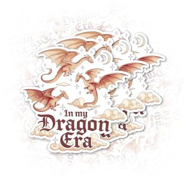 Imagem de Conjunto de 3 peças em My Dragon Era Adesivo engraçado ACOTAR Dragão Dourado Voando Fantasia Humor Adesivo Bookish Hard Hat Impermeável 5 cm Die Cut Vinyl para Garrafa de Água Laptop Telefone para