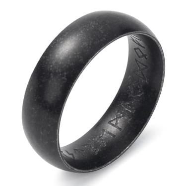 Imagem de SOBHART Anéis Viking de aço inoxidável viking nórdicos runas lobo corvo árvore da vida anel joia para homens mulheres tamanho 7/8/9/10/11/12/13, Sem pedra preciosa