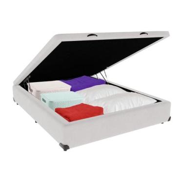 Imagem de Cama Box Baú Branco Kazamix 128x188x37