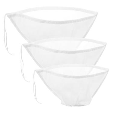 Imagem de Mabor 3 peças de saco de leite de nozes de nylon, em forma de tigela, reutilizável, saco de pano de queijo para coar malha fina, saco de coador de alimentos multiuso para leite de amêndoa, chá, suco e