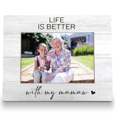 Imagem de FLDAS Porta-retrato Mamaw 20 x 25 cm, molduras para avós, presentes de netos, presentes para mamãe, avó, dia das mães, neto, neta, Life is Better with My Mamaw, 5 x 7