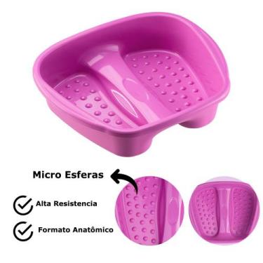 Imagem de Bacia Para Pés Pedicure Profissional Grande Multiuso Relaxamento Rosa 