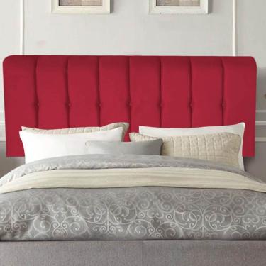 Imagem de Painel Estofada Kiara 160cm Queen Size Box Quarto Suede Vermelho - Gat Magazine