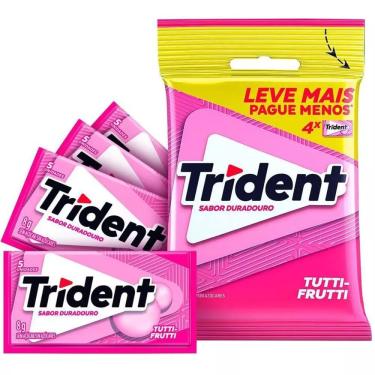 Imagem de Chiclete Trident Tutti-Frutti 32g - Pacote com 4 embalagens