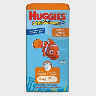 Imagem de Fralda descartável para praia E piscina huggies little swimmers m-g com 10 unidades
