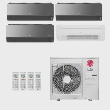 Imagem de Ar-Condicionado Multi Split Inverter LG 30.000 (3x Evap hw Artcool 9.000 + 1x Evap Cassete 1 Via 12.000) Quente/Frio 220V