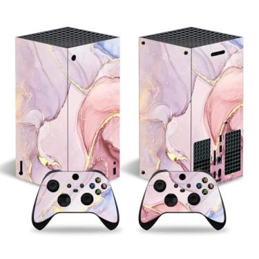 Imagem de Adesivo Skin para Xbox Series X Digital Edition, capa de decalque de vinil para console e controle (mármore rosa)
