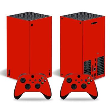 Imagem de Adesivo Skin para Xbox Series X Digital Edition, decalque de vinil de cobertura completa para console e controle (vermelho)