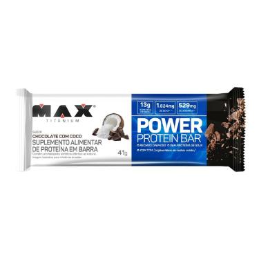 Imagem de Power Protein Bar Max Titanium (41g) Chocolate c/ Coco