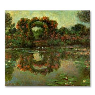 Imagem de "The Flowered Arches at Giverny" de Claude Monet Reproduções de pintura a óleo Impressão em tela Impressionista Poster Arte de parede em tela para sala de estar 40 x 48 cm sem moldura