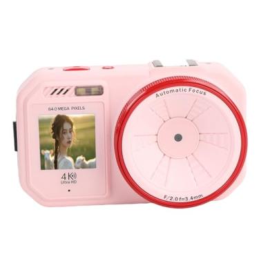 Imagem de Câmera Digital de 64MP, Câmera de Vídeo de Tela Colorida de 2,8 HD para Fotografia Automática, Zoom Digital 18x, Câmera Digital de Ponto e Tiro para Adolescentes para (Rosa)