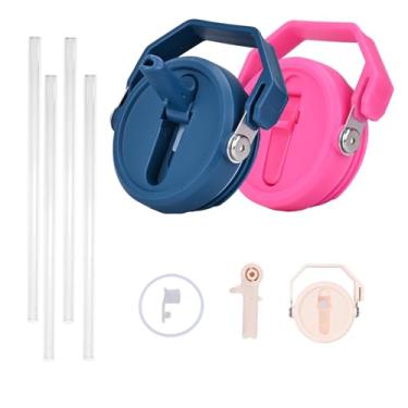 Imagem de Tampa flip de canudo para copo Stanley de 1,134 g, 2 peças à prova de vazamento para tampa Stanley Copo de 1,134 g, tampas de cabo de canudo destacáveis, acessório Stanley Cup Accessory Perfect Fit