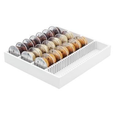 Imagem de MinBoo Bandeja de gaveta de armazenamento de cápsulas de café de bambu, organizador de inserção de gaveta de bambu para cápsulas de café, compatível com cápsulas Vertuoline, adequado para cozinha