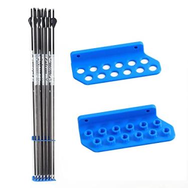 Imagem de FENJANER Suporte de parede com 12 flechas para exibição de flechas para tiro com arco e flecha (azul)