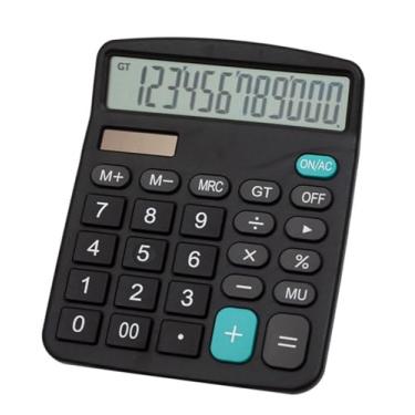 Imagem de Meichoon Calculadora com visor de 12 dígitos bateria solar dupla potência financeira dedicada grande função padrão desktop calculadora de negócios multifuncional máquina de cálculo KA08 preto