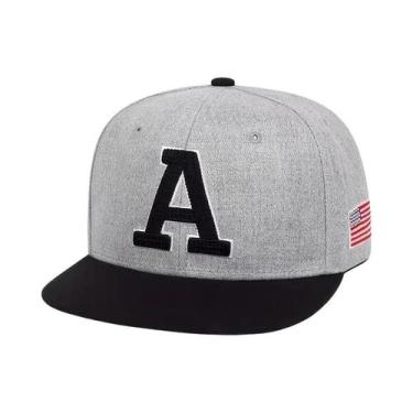 Imagem de Boné De Beisebol Bordado Hip Hop Masculino Algodão Snapback Ajustável 