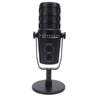 Imagem de Microfone dinâmico com suporte, microfone cardioide USB XLR para gravação ao vivo, jogos, karaokê, suporte de metal, filtro de som de