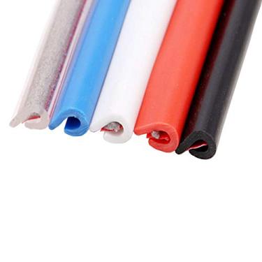 Imagem de ESUPPORT Protetor de arranhões de borracha para porta de carro em formato de U 10 m com acabamento de proteção de borda, preto