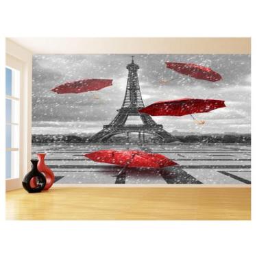 Imagem de Papel De Parede Paris Eiffel Guarda Chuva Céu 3,5M Ncd317 - Você Decor