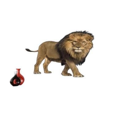 Imagem de Papel De Parede 3D Animais Leão Andando Preto 3,5M Anm479 - Você Decor