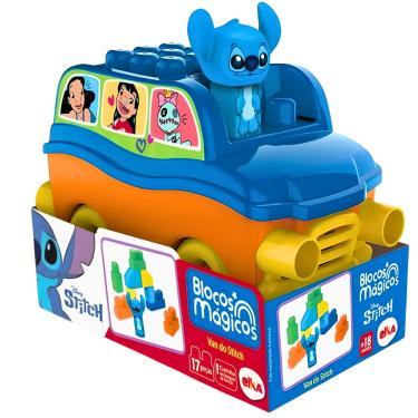 Imagem de Brinquedo Infantil Blocos Magicos Van do Stitch Disney Elka