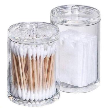 Imagem de Organizador em Acrílico Porta Cotonetes e Algodão c/ Tampa - Equipe Y