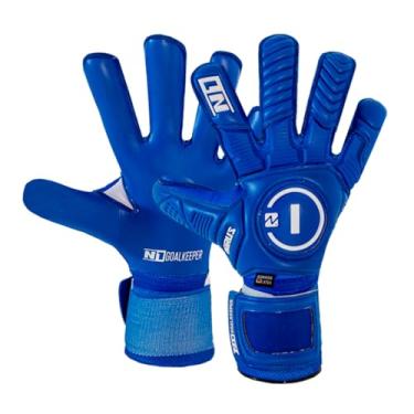 Imagem de N1 Goalkeeper gloves Horus 2.0 Elite Luvas de Goleiro para Adultos para Futebol Profissional com Corte Padrão. De Látex Alemão com Fechamento de Dupla Volta. Grande Amortecimento e Proteção. Azul. 8