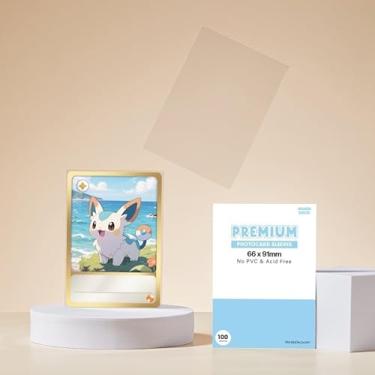 Imagem de Mandu Deco Capas de cartão de foto transparentes premium para Monsta X, Pokemon, MTG Magic The Gathering, Penny Sleeves, capa de escudo de cartas colecionáveis