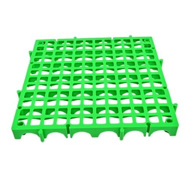 Imagem de JicSuXi Painel de piso modular com encaixe para lavagem de carros 40x40x4 cm, grade de emenda antiderrapante para chuveiro e banheiro, Verde