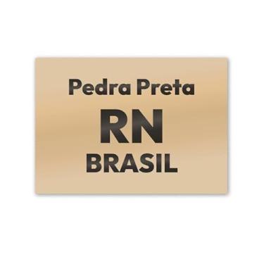 Imagem de Imã de Geladeira Pedra Preta RN MDF 8cm x 5cm para Lembrar