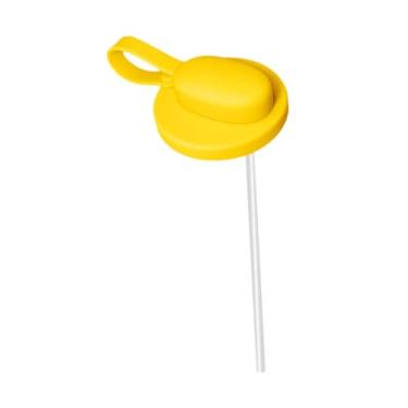 Imagem de Ｂｅｓｇａ Tampa de silicone para lata de refrigerante com canudo, tampa reutilizável para latas de bebidas, à prova de derramamento, para cozinha, piqueniques, Amarelo