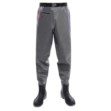 Imagem de Hip Waders Waders masculinos com botas, calças de pesca de PVC cinza, adequadas para agricultura, lavagem de carros e arbustos(44 EU)