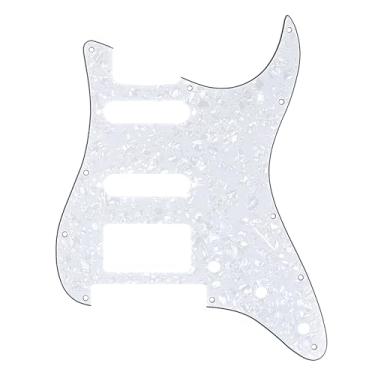 Imagem de Musiclily Pro 11 Furos Escudo HSS Pickguard Strato para Guitarra Fender EUA/Mexicana Stratocaster Floyd Rose Ponte Cut, 4 Camadas Branco Perolado